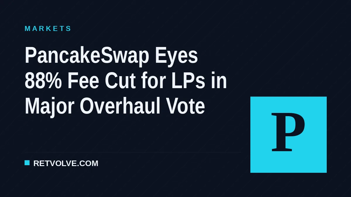 PancakeSwap Eyes 88% Fee Cut for LPs in Major Overhaul Vote