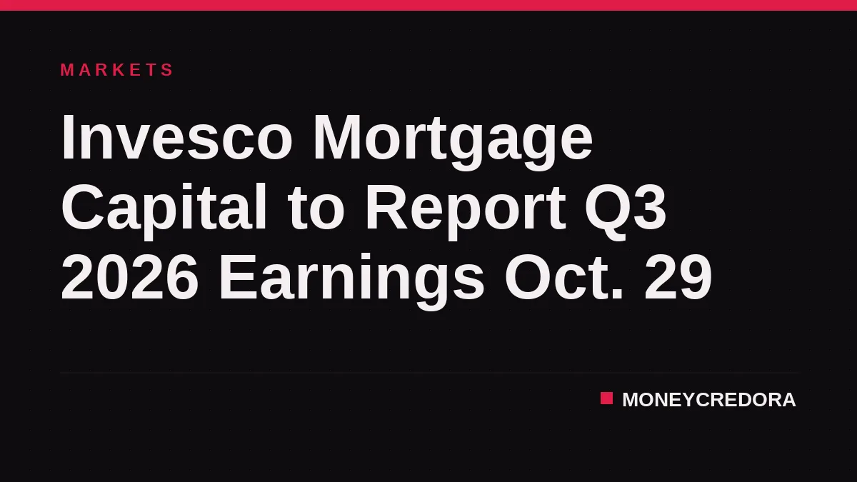 Invesco Mortgage Capital to Report Q3 2026 Earnings Oct. 29
