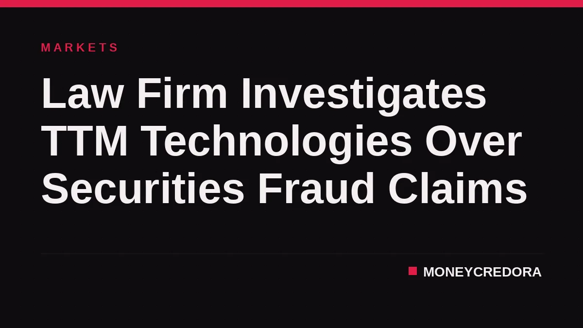 Law Firm Investigates TTM Technologies Over Securities Fraud Claims