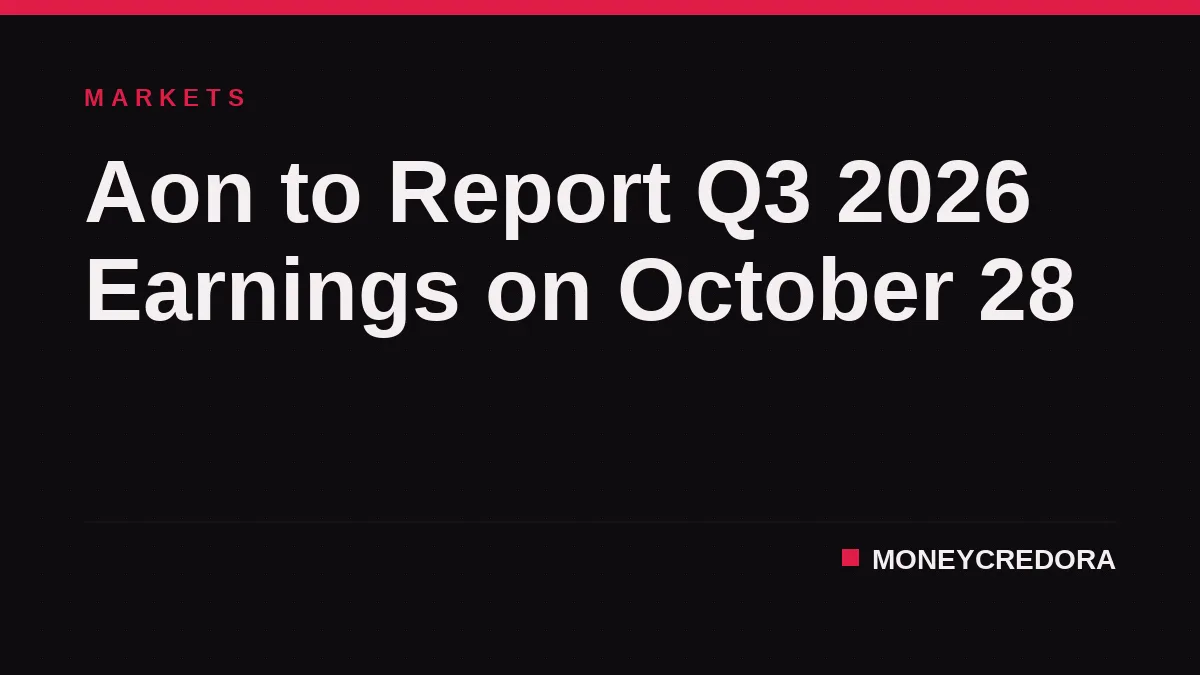 Aon to Report Q3 2026 Earnings on October 28