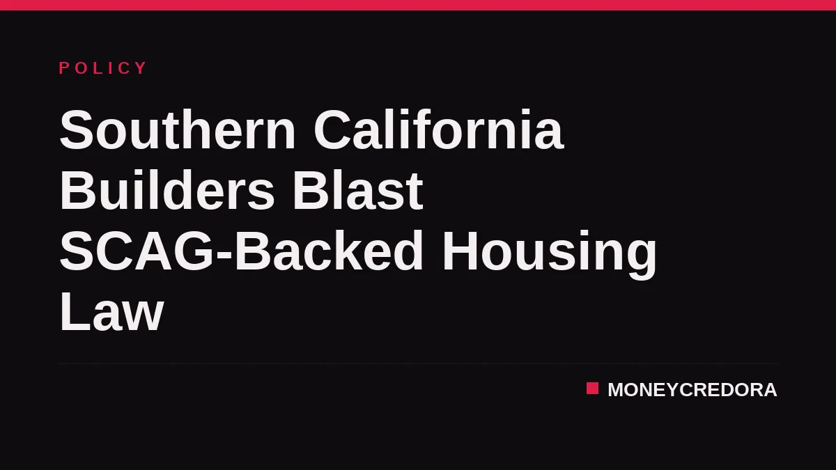 Southern California Builders Blast SCAG-Backed Housing Law