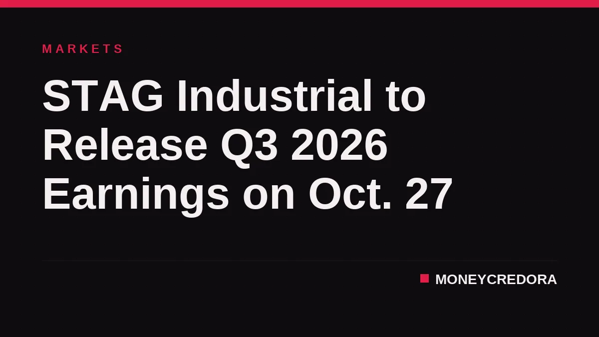 STAG Industrial to Release Q3 2026 Earnings on Oct. 27