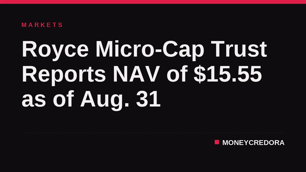 Royce Micro-Cap Trust Reports NAV of $15.55 as of Aug. 31