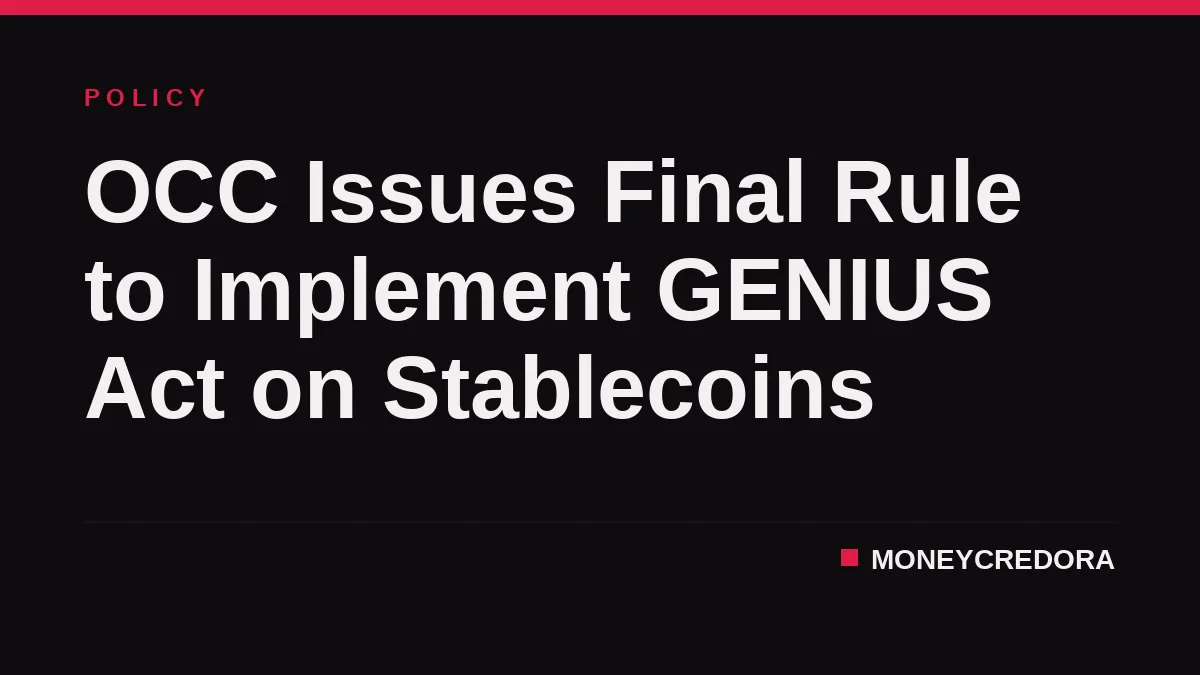OCC Issues Final Rule to Implement GENIUS Act on Stablecoins