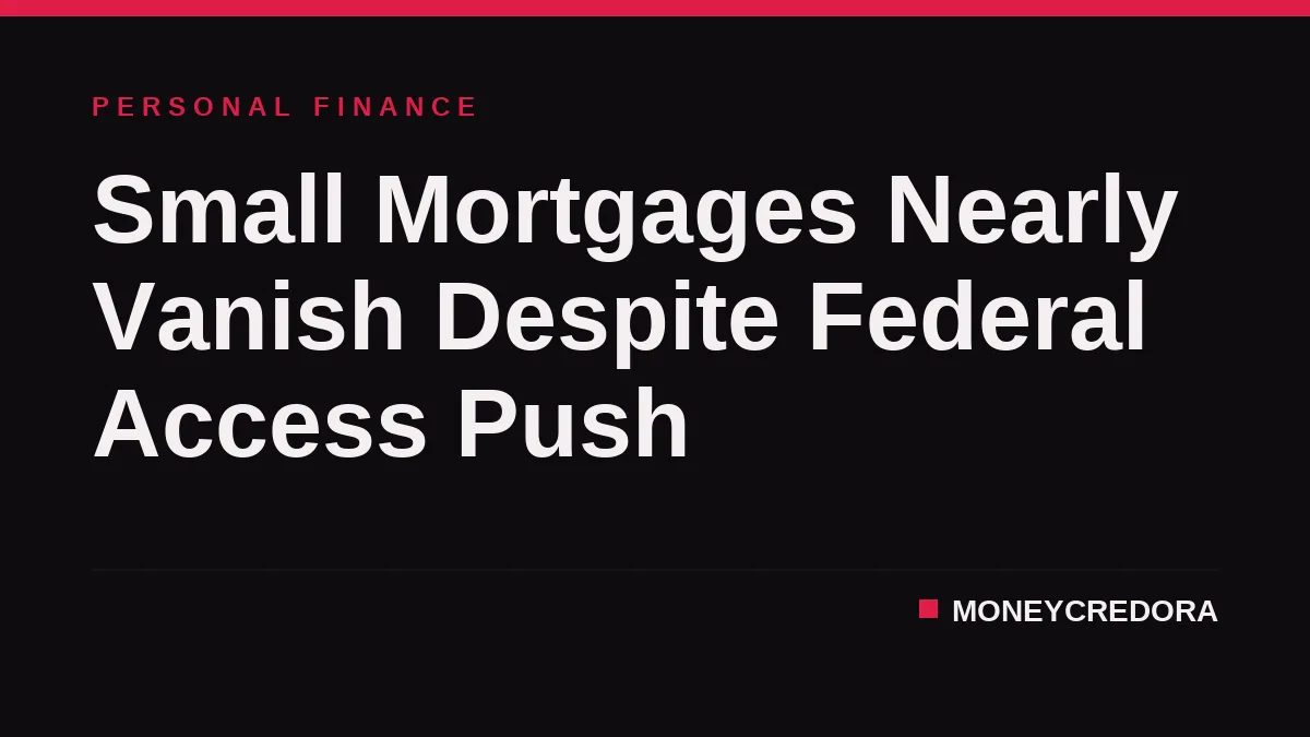 Small Mortgages Nearly Vanish Despite Federal Access Push