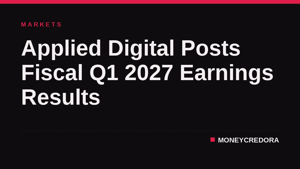 Applied Digital Posts Fiscal Q1 2027 Earnings Results