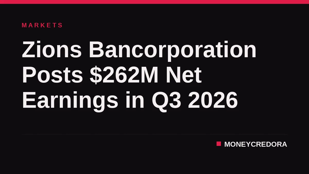 Zions Bancorporation Posts $262M Net Earnings in Q3 2026