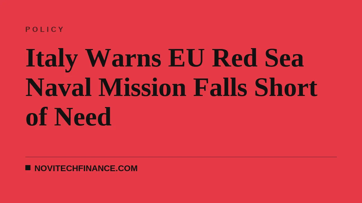 Italy Warns EU Red Sea Naval Mission Falls Short of Need