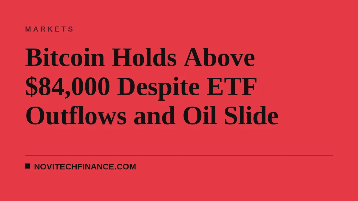 Bitcoin Holds Above $84,000 Despite ETF Outflows and Oil Slide