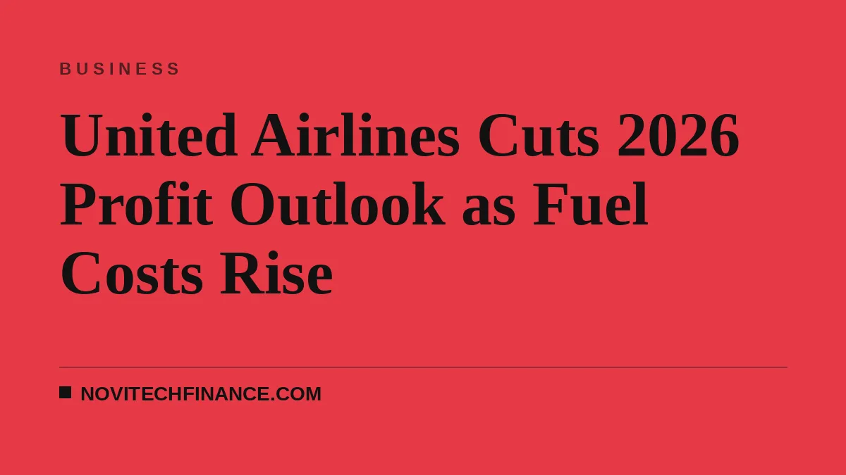 United Airlines Cuts 2026 Profit Outlook as Fuel Costs Rise