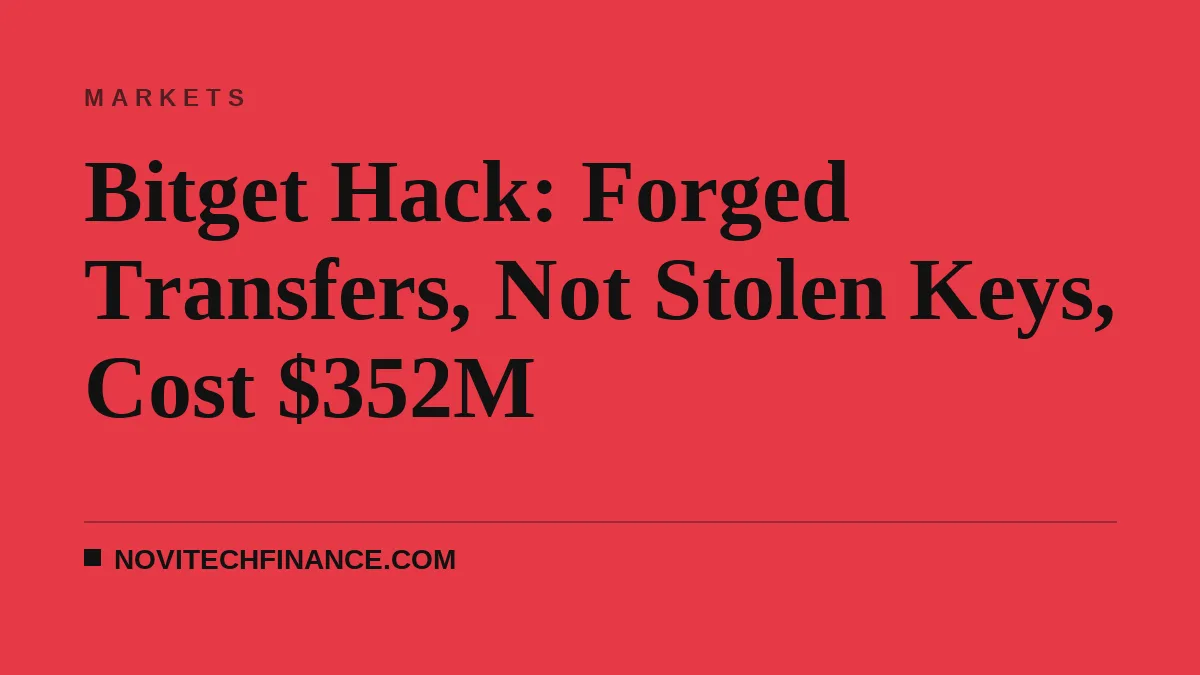 Bitget Hack: Forged Transfers, Not Stolen Keys, Cost $352M
