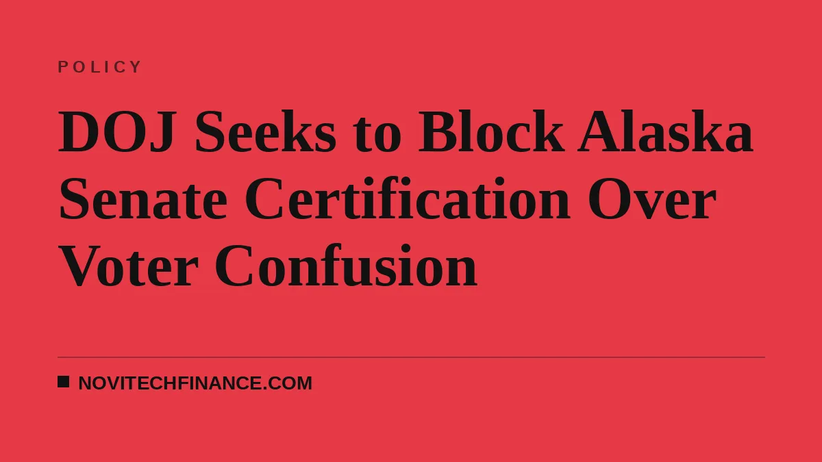 DOJ Seeks to Block Alaska Senate Certification Over Voter Confusion