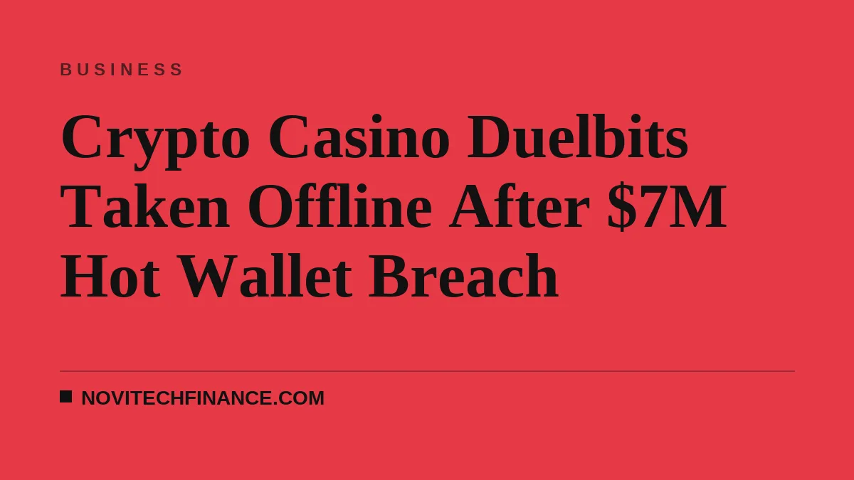 Crypto Casino Duelbits Taken Offline After $7M Hot Wallet Breach