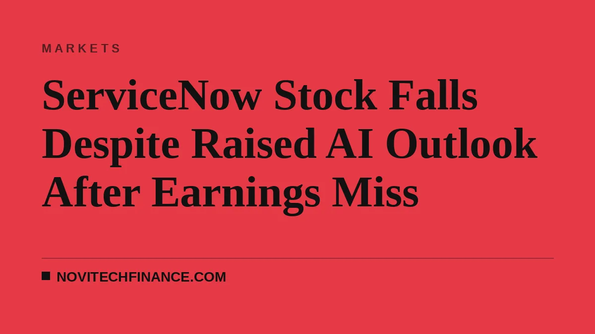 ServiceNow Stock Falls Despite Raised AI Outlook After Earnings Miss