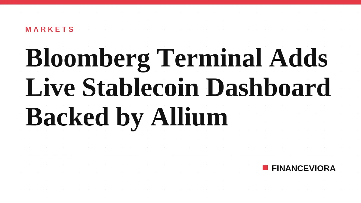 Bloomberg Terminal Adds Live Stablecoin Dashboard Backed by Allium