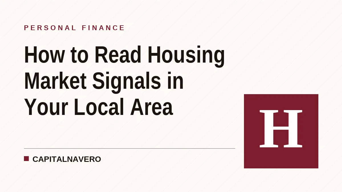 How to Read Housing Market Signals in Your Local Area
