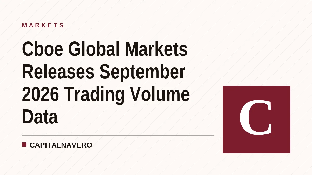 Cboe Global Markets Releases September 2026 Trading Volume Data