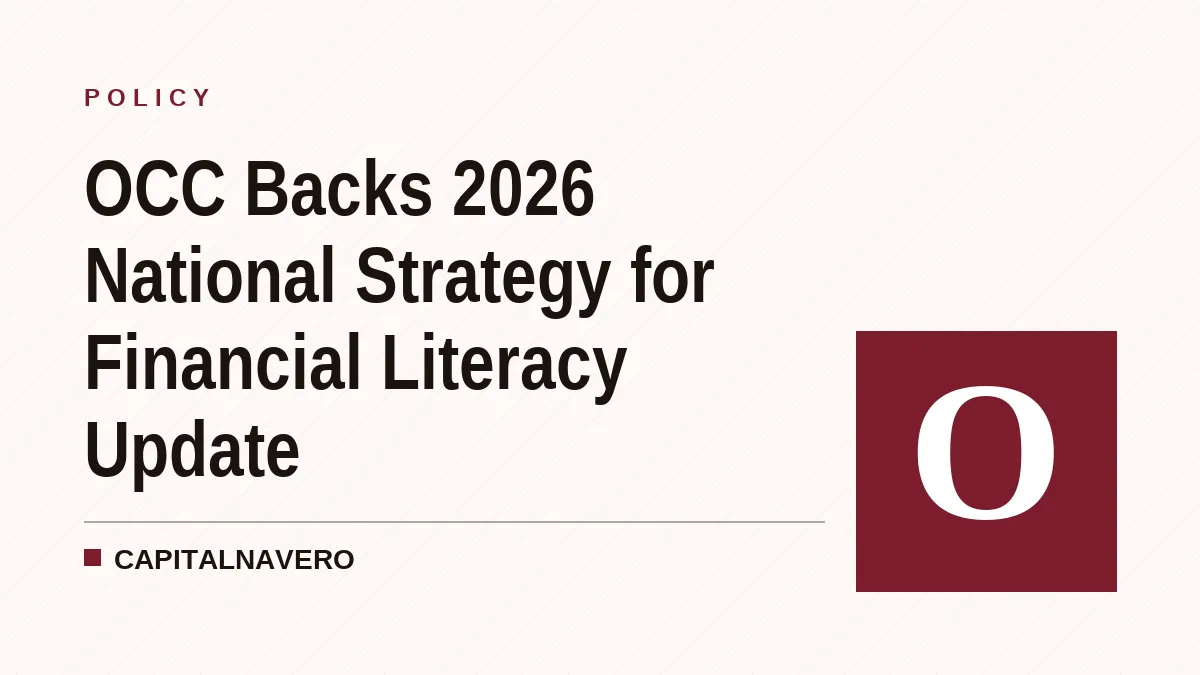 OCC Backs 2026 National Strategy for Financial Literacy Update