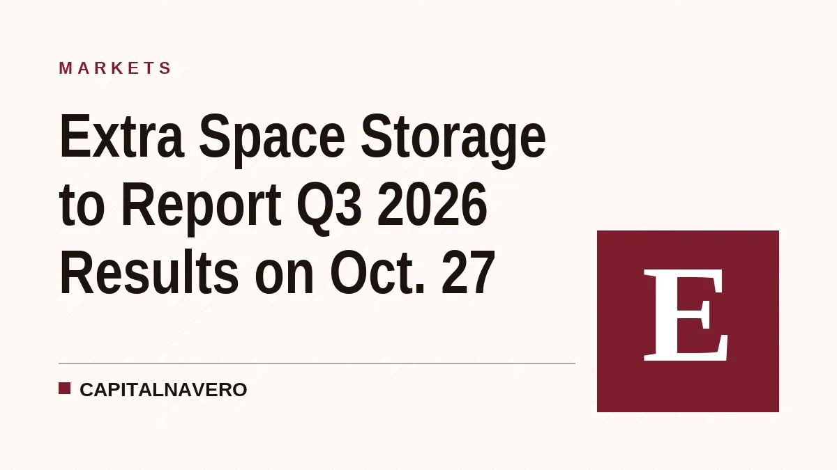 Extra Space Storage to Report Q3 2026 Results on Oct. 27