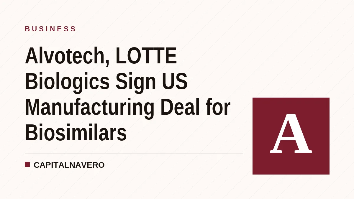 Alvotech, LOTTE Biologics Sign US Manufacturing Deal for Biosimilars