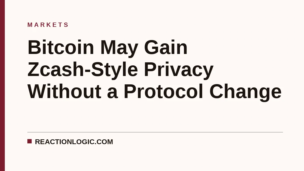 Bitcoin May Gain Zcash-Style Privacy Without a Protocol Change