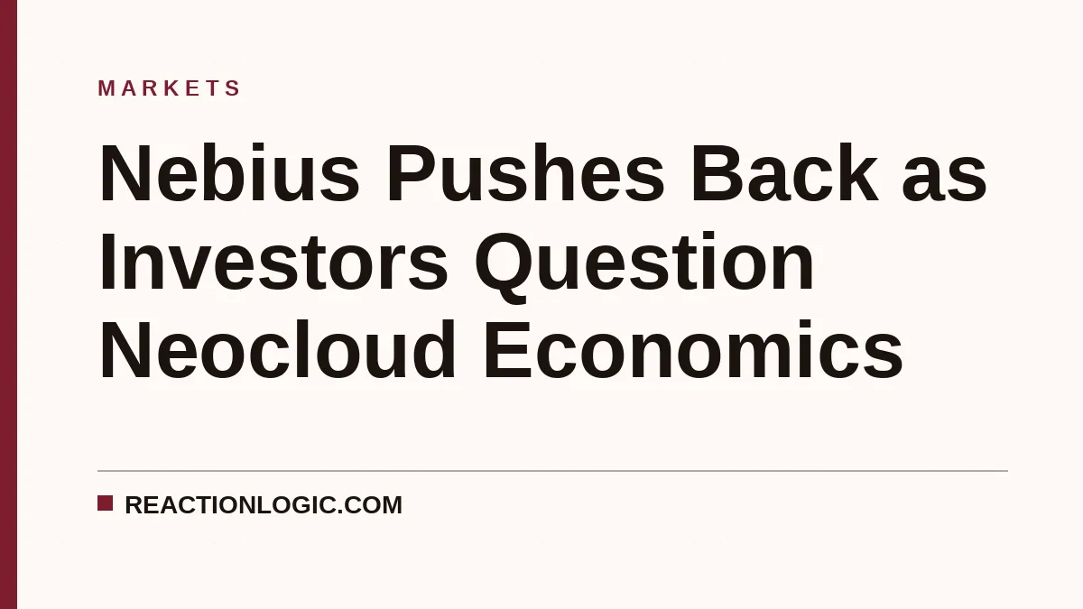 Nebius Pushes Back as Investors Question Neocloud Economics