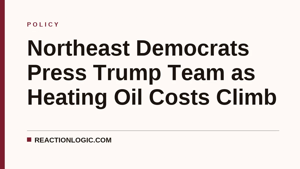 Northeast Democrats Press Trump Team as Heating Oil Costs Climb