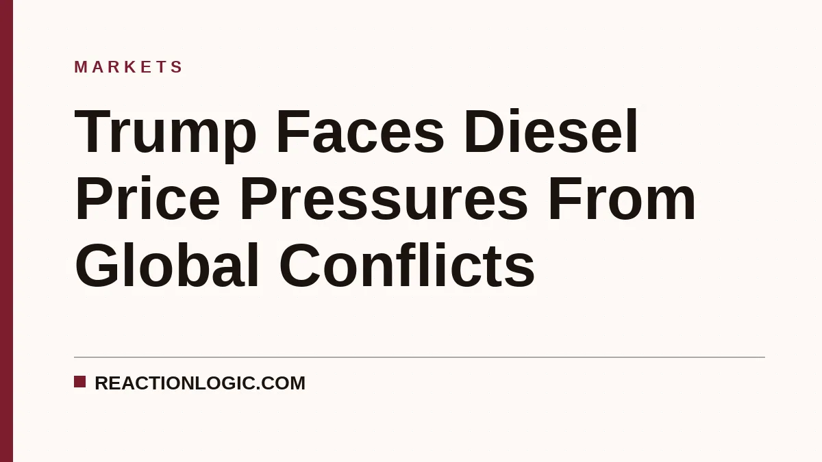 Trump Faces Diesel Price Pressures From Global Conflicts