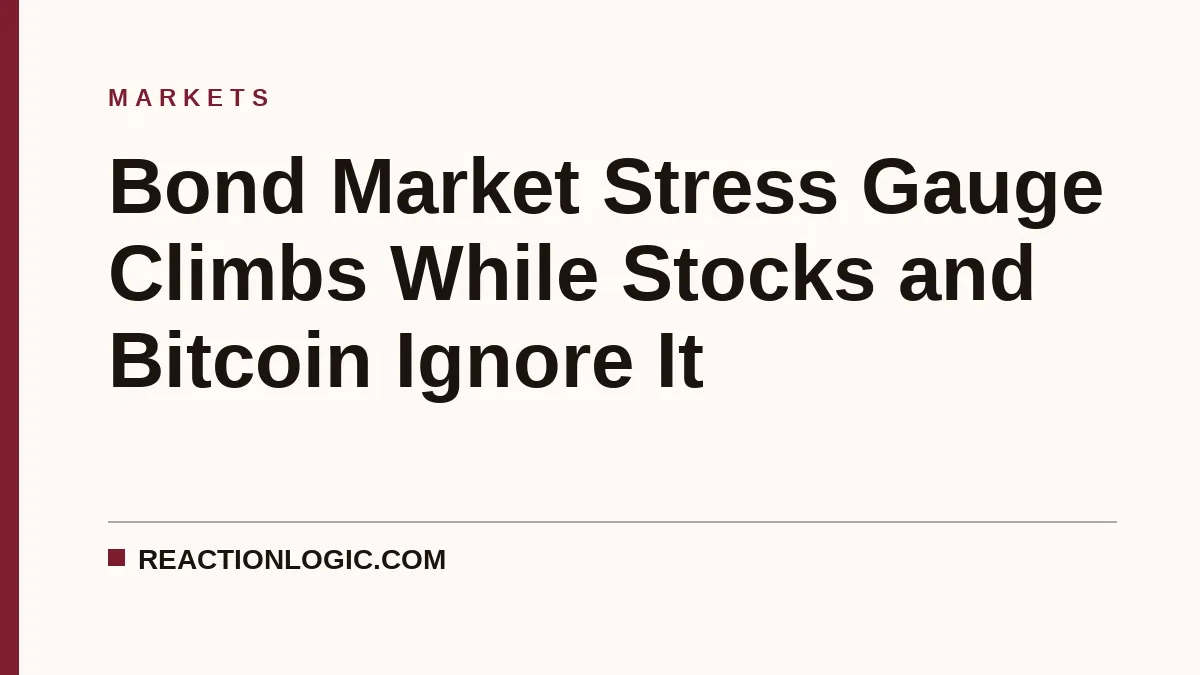 Bond Market Stress Gauge Climbs While Stocks and Bitcoin Ignore It
