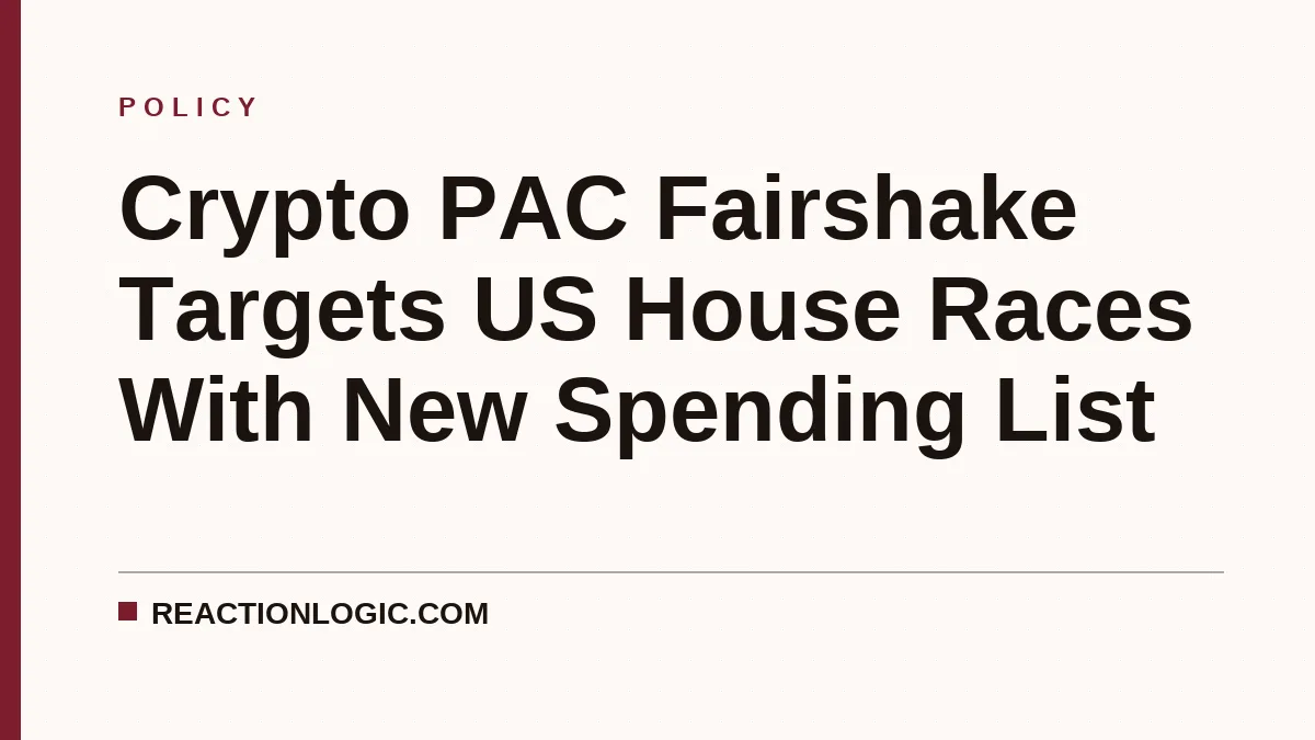 Crypto PAC Fairshake Targets US House Races With New Spending List