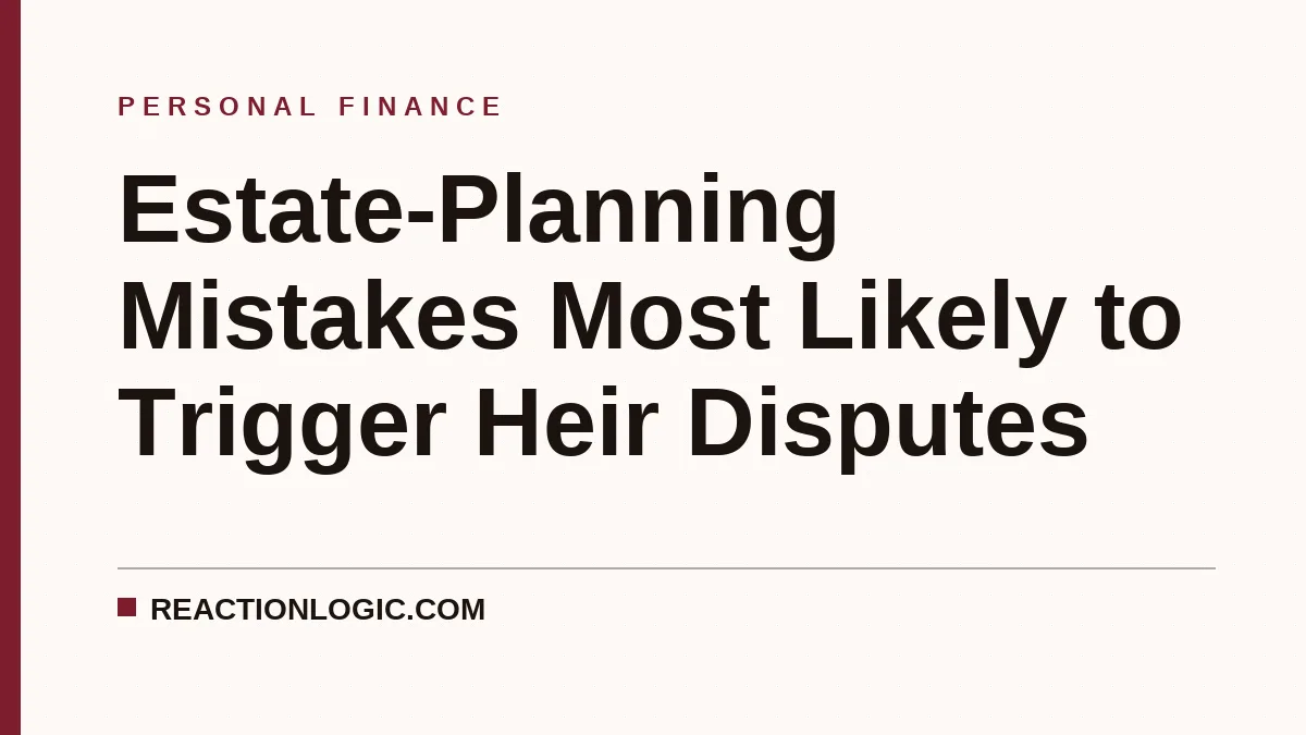 Estate-Planning Mistakes Most Likely to Trigger Heir Disputes