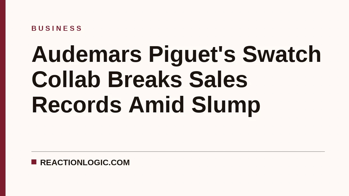 Audemars Piguet's Swatch Collab Breaks Sales Records Amid Slump