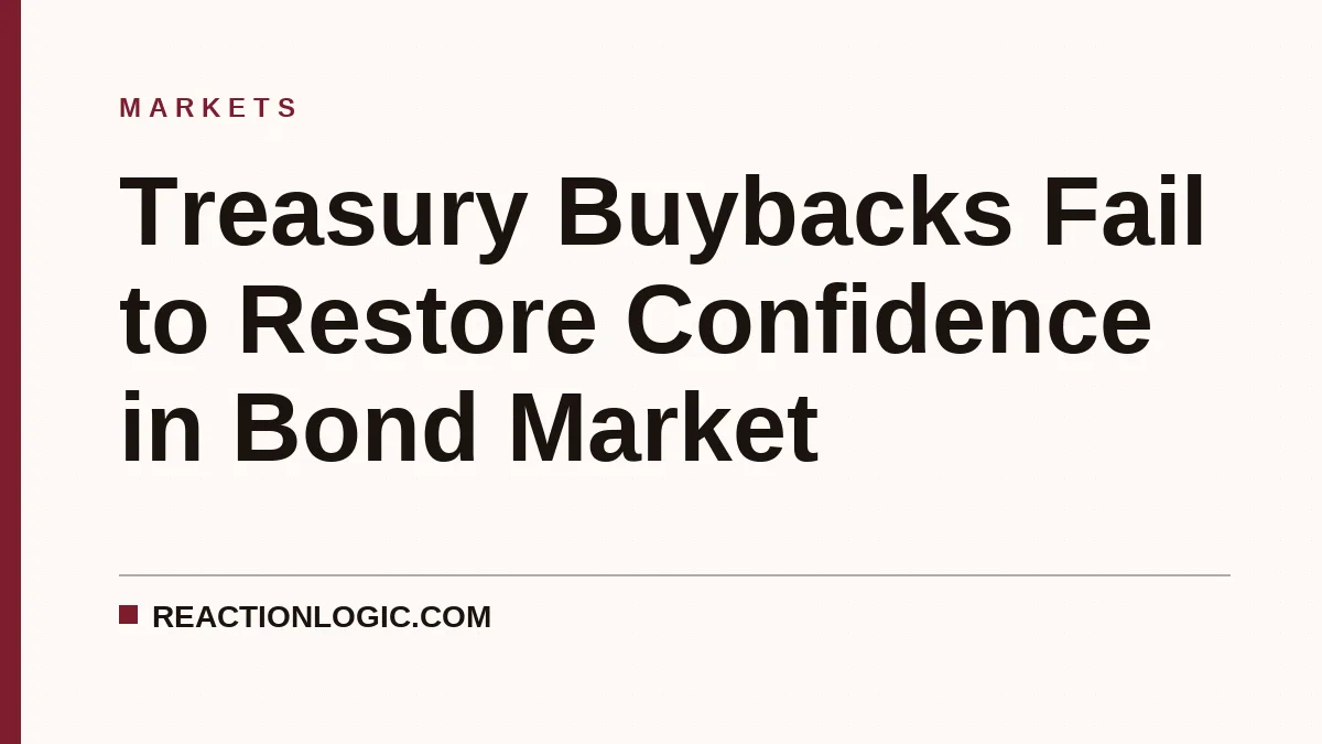 Treasury Buybacks Fail to Restore Confidence in Bond Market