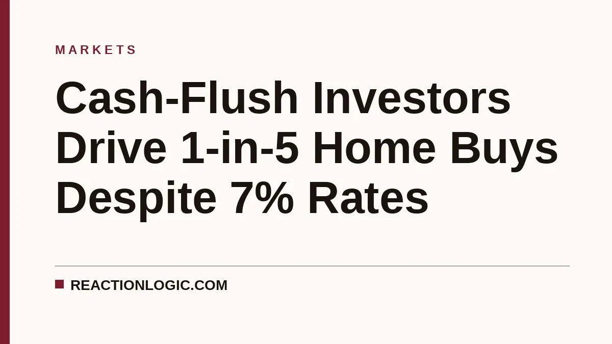 Cash-Flush Investors Drive 1-in-5 Home Buys Despite 7% Rates