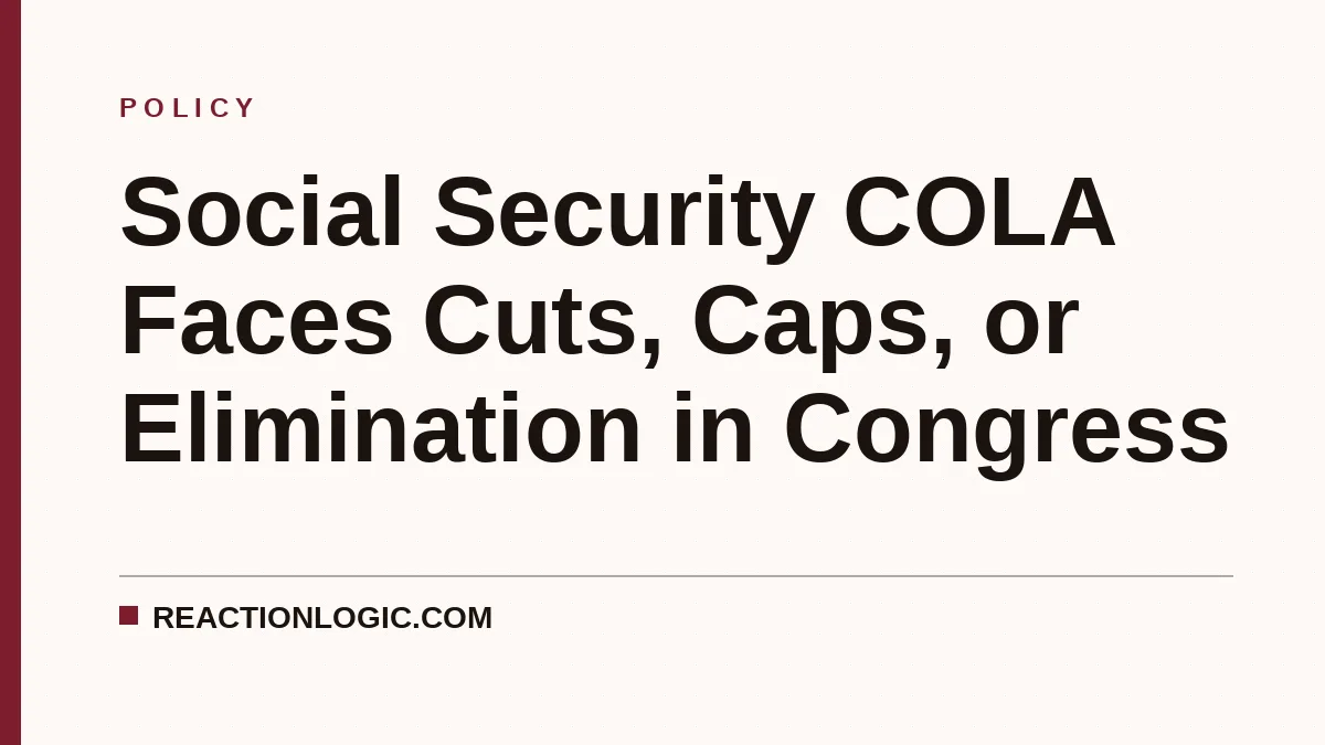 Social Security COLA Faces Cuts, Caps, or Elimination in Congress