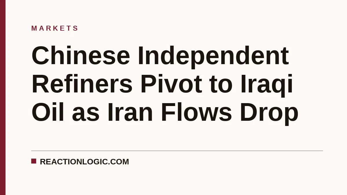 Chinese Independent Refiners Pivot to Iraqi Oil as Iran Flows Drop