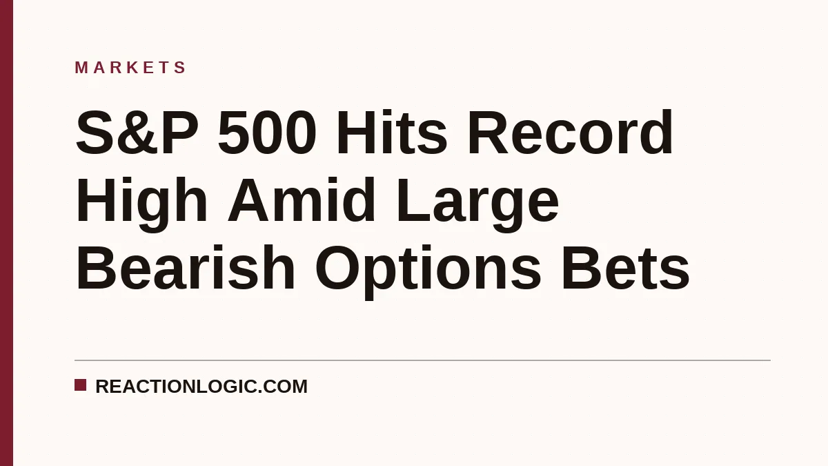 S&P 500 Hits Record High Amid Large Bearish Options Bets