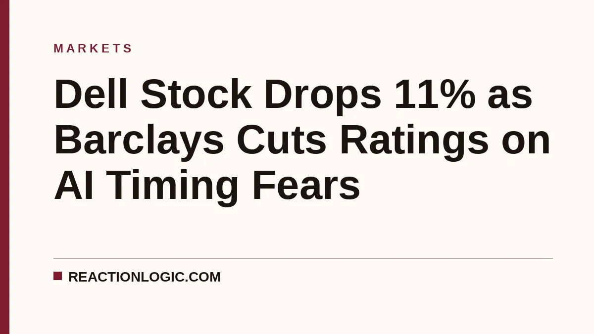 Dell Stock Drops 11% as Barclays Cuts Ratings on AI Timing Fears