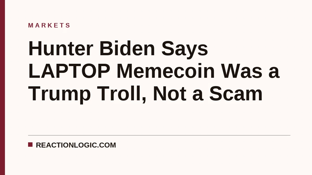 Hunter Biden Says LAPTOP Memecoin Was a Trump Troll, Not a Scam