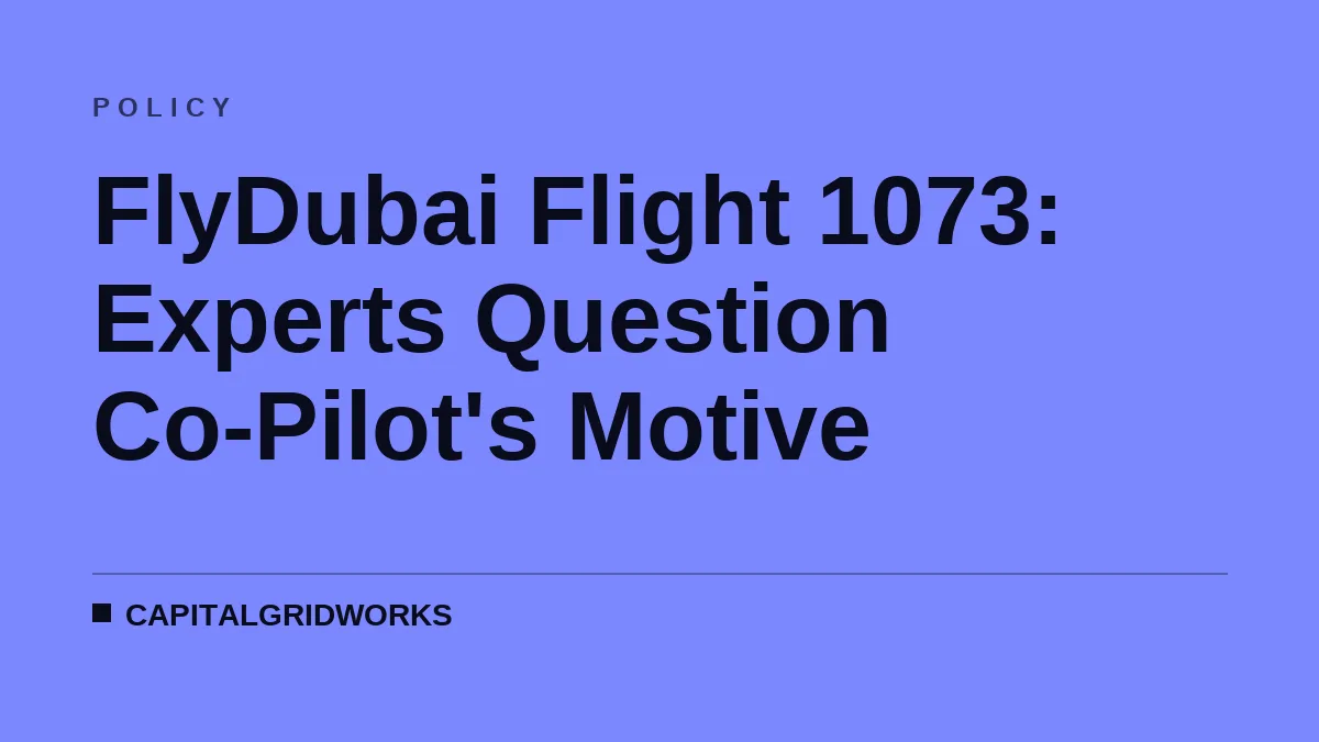 FlyDubai Flight 1073: Experts Question Co-Pilot's Motive