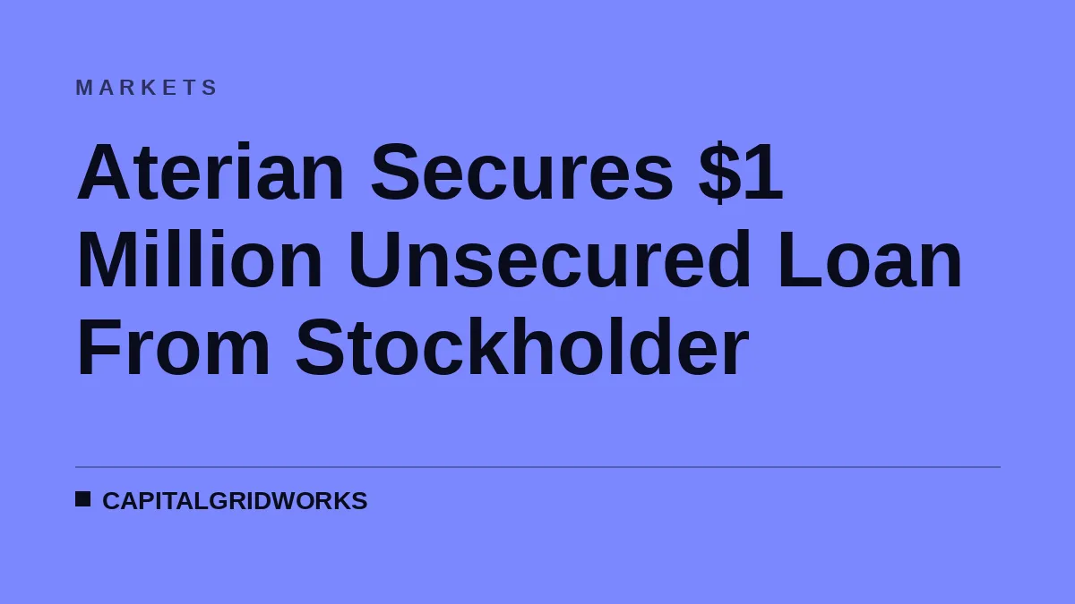 Aterian Secures $1 Million Unsecured Loan From Stockholder