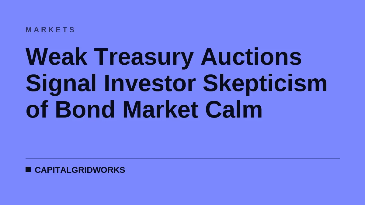Weak Treasury Auctions Signal Investor Skepticism of Bond Market Calm