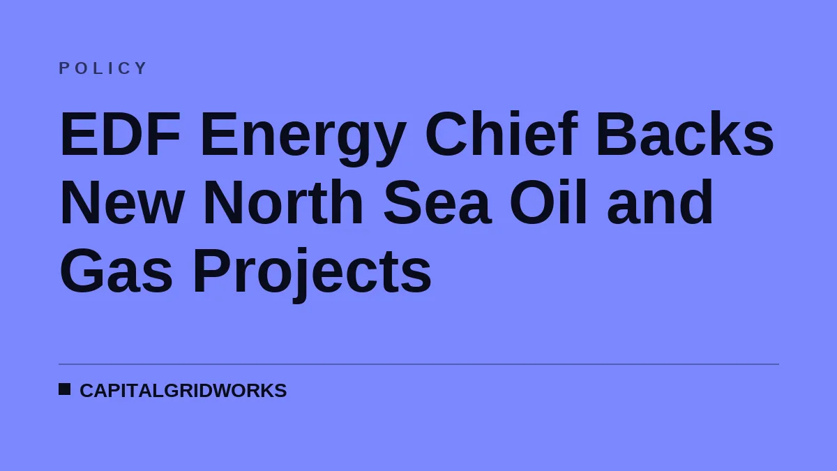 EDF Energy Chief Backs New North Sea Oil and Gas Projects
