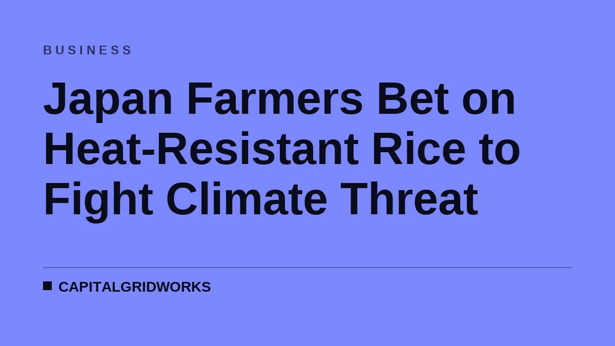 Japan Farmers Bet on Heat-Resistant Rice to Fight Climate Threat