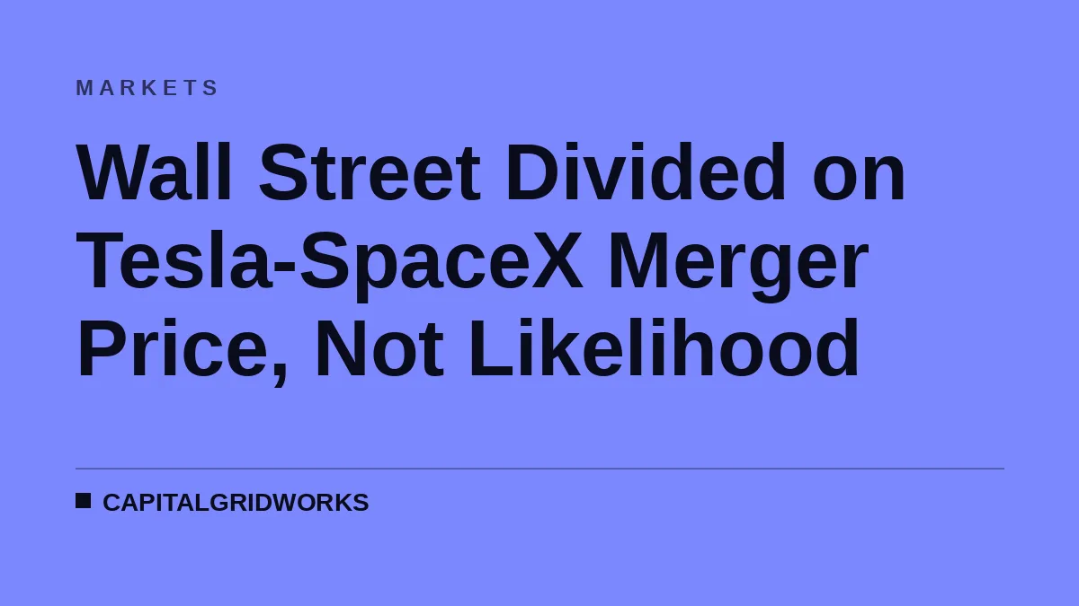 Wall Street Divided on Tesla-SpaceX Merger Price, Not Likelihood