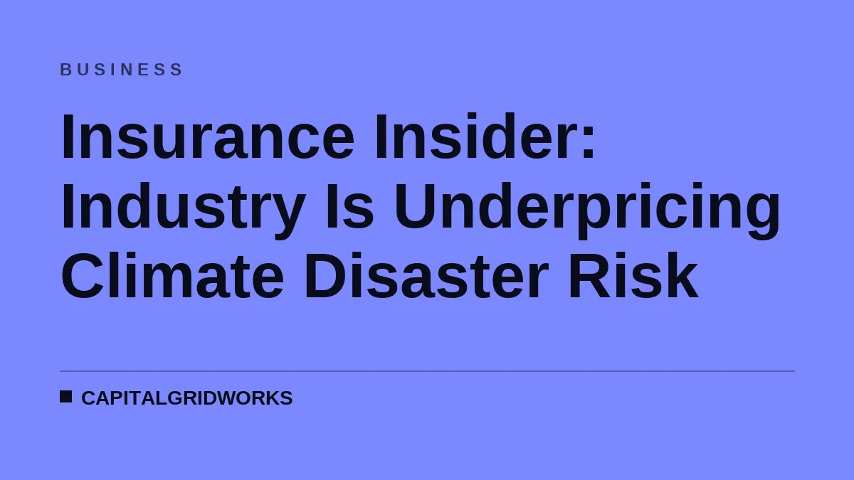 Insurance Insider: Industry Is Underpricing Climate Disaster Risk