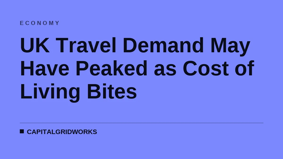 UK Travel Demand May Have Peaked as Cost of Living Bites