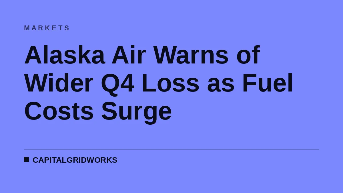 Alaska Air Warns of Wider Q4 Loss as Fuel Costs Surge