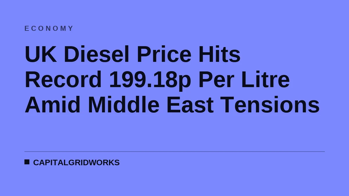 UK Diesel Price Hits Record 199.18p Per Litre Amid Middle East Tensions