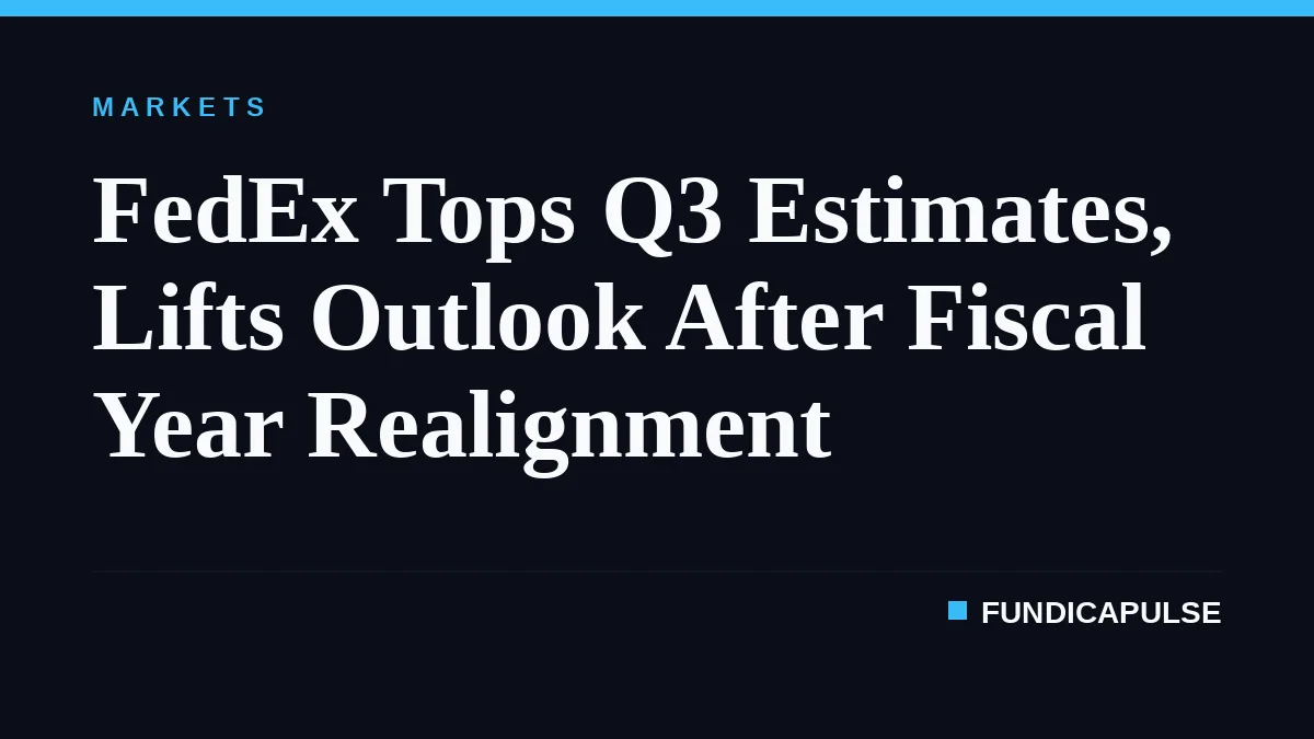 FedEx Tops Q3 Estimates, Lifts Outlook After Fiscal Year Realignment
